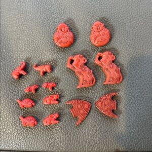 Rare Bundle of Vintage Cinnabar Beads